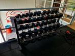Hexagon Dumbells met Rek - 2.5kg tot 30kg - Nieuw, Verzenden, Nieuw, Benen, Dumbbell