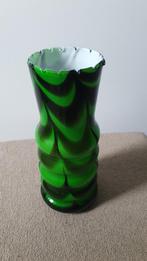 Retro Jaren '70 Groene Opaline Vaas Carlo Moretti Design, Ophalen of Verzenden