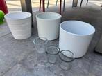 TeKoop Witte bloempotten, Gebruikt, Rond, Tuin, Minder dan 40 cm