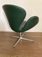 Fritz Hansen Swan, donkergroen leder, Minder dan 75 cm, Design, Ophalen of Verzenden, Zo goed als nieuw