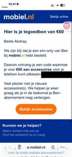 Mobiel NL cadeaubon €60, Eén persoon, Cadeaubon