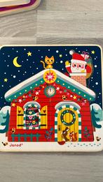 Janod kerstpuzzel 3 laags, Ophalen of Verzenden, 10 tot 50 stukjes, Zo goed als nieuw, Van hout