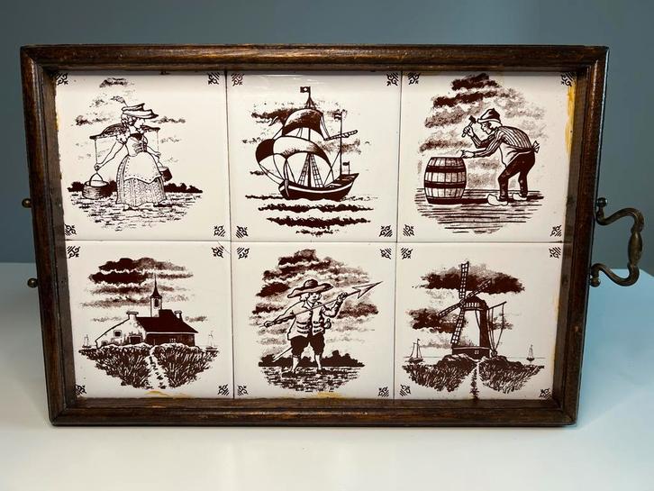 Vintage Tegeltableau met Hollands Tafereel, Antiek en Kunst, Antiek | Wandborden en Tegels, Ophalen of Verzenden