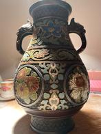 Prachtige! Antieke Cloisonné Vaas met Bloemmotieven, Antiek en Kunst, Ophalen of Verzenden