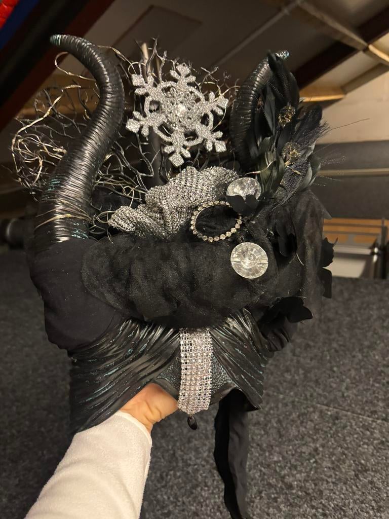 Maleficient haartooi hoorns met verlichting carnaval, Ophalen of Verzenden, Zo goed als nieuw, Carnaval, Accessoires