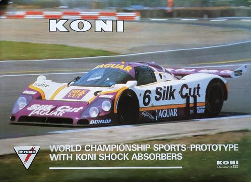 Poster Koni - Jaguar - Le Mans 1987, Verzamelen, Posters, Zo goed als nieuw, Sport, A1 t/m A3, Rechthoekig Liggend, Ophalen of Verzenden