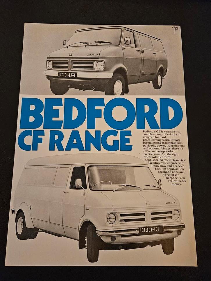 Brochure Bedford CF Range 1972, Boeken, Auto's | Folders en Tijdschriften, Zo goed als nieuw, Overige merken, Ophalen of Verzenden