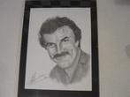 Portret tekening van Tom Selleck - Magnum, Overige materialen, Minder dan 50 cm, Gebruikt, Ophalen of Verzenden