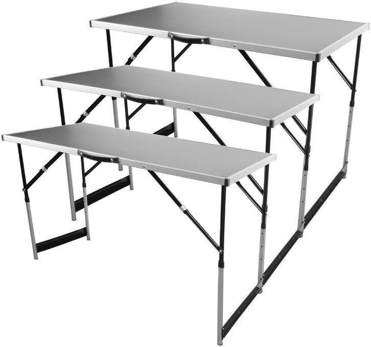 Vouwtafels multifunctioneel 3dlg. Mannesmann - Nieuw, Caravans en Kamperen, Kampeermeubelen, Nieuw, Campingtafel, Ophalen of Verzenden