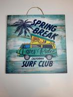 Houten wandbord Spring break surf bus club, Huis en Inrichting, Nieuw, Ophalen of Verzenden