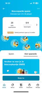 Bioscoop 2e kaartje gratis AH actie 20 volle spaarkaarten, Verzamelen, Supermarktacties, Albert Heijn, Ophalen of Verzenden