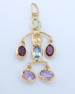 Prachtige 18 karaat Gouden Edelstenen Hanger Kettinghanger, Jw, Verzenden, Nieuw, Jw