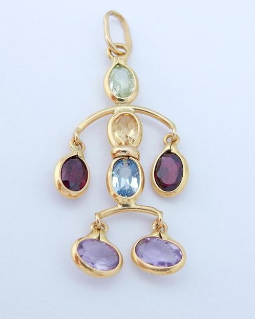 Prachtige 18 karaat Gouden Edelstenen Hanger Kettinghanger, Sieraden, Tassen en Uiterlijk, Kettinghangers, Nieuw, Goud, Goud, Overige voorstellingen