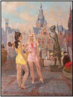 Harry Maas olieverf op doek staat in boek! Uniek 110 x 90 cm, Ophalen