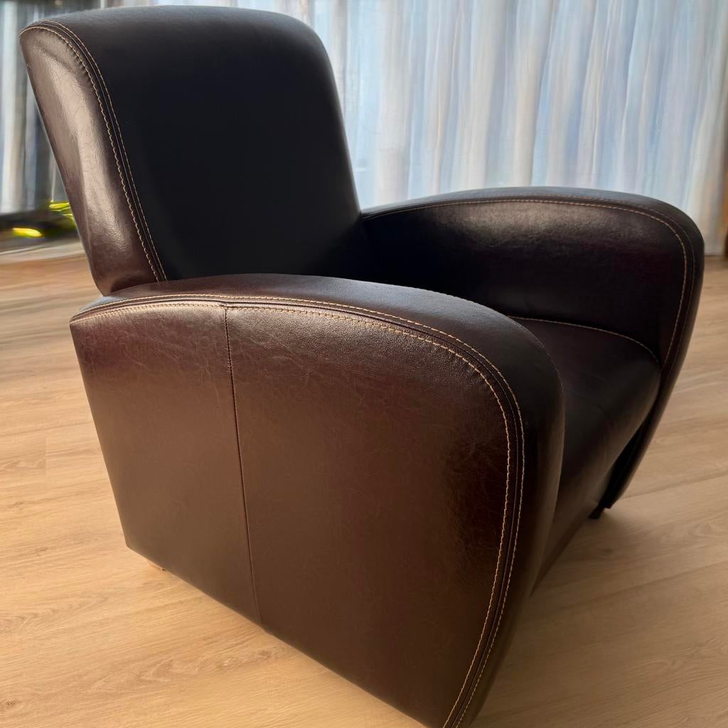 Fauteuil, Huis en Inrichting, Fauteuils, Ophalen, Gebruikt, Minder dan 75 cm, Leer