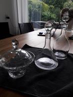 2 glazen karaffen  en kristale bonbonniere, Antiek en Kunst, Antiek | Glas en Kristal, Ophalen of Verzenden