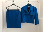 Blauw zijden damespakje maat S izgst, Kostuum of Pak, Blauw, Ophalen of Verzenden, Zo goed als nieuw