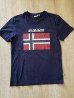 Napapijri shirt donkerblauw met vlag en logo maat M., Blauw, Napapijri, Maat 48/50 (M), Ophalen of Verzenden