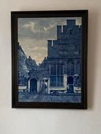 Tegeltableau Straatje van Vermeer - Delft Blauw, Antiek en Kunst, Ophalen of Verzenden