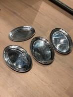 Set van 4 roestvrijstalen serveerschalen, Overige materialen, Gebruikt, Schaal, Ophalen of Verzenden