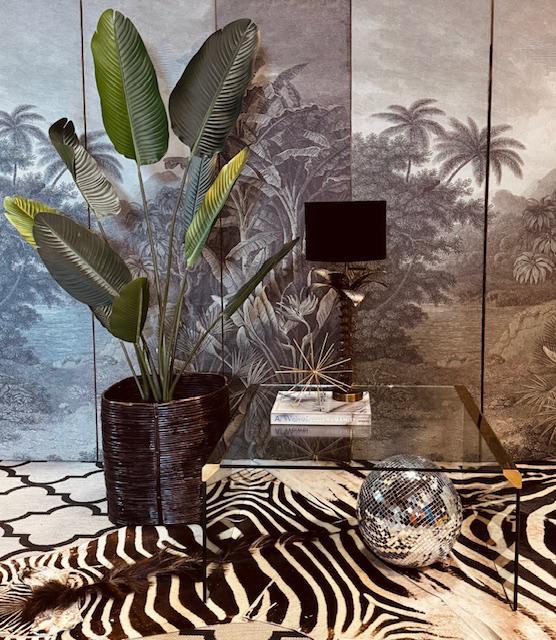 GLAZEN KOFFIETAFEL SALONTAFEL BRASS GLAS GALOTTI & RADICE, Huis en Inrichting, Tafels | Salontafels, Zo goed als nieuw, Minder dan 50 cm