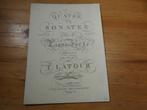 T. Latour - quatre sonates, Muziek en Instrumenten, Bladmuziek, Gebruikt, Klassiek, Ophalen of Verzenden, Artiest of Componist
