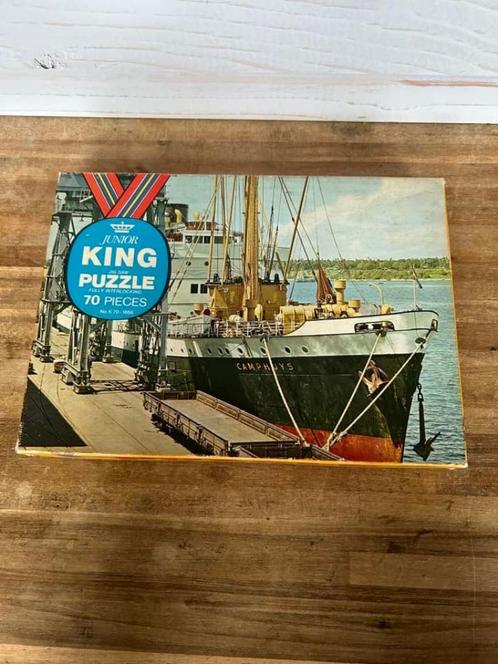 Vintage Camphuys vissersboot 70 stukjes puzzel, King junior, Kinderen en Baby's, Speelgoed | Kinderpuzzels, Gebruikt, 4 tot 6 jaar