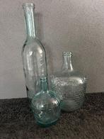 3x VAAS GLAS, L.BLAUW: 76,45 en 30 cm hoog. Alle 3 voor 10,-, Ophalen, Blauw, 75 cm of meer, Glas