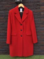 Mooie rode jas cashmere en virgin wool maat 42 Erich Fend, Maat 42/44 (L), Zo goed als nieuw, Rood, Erich Fend