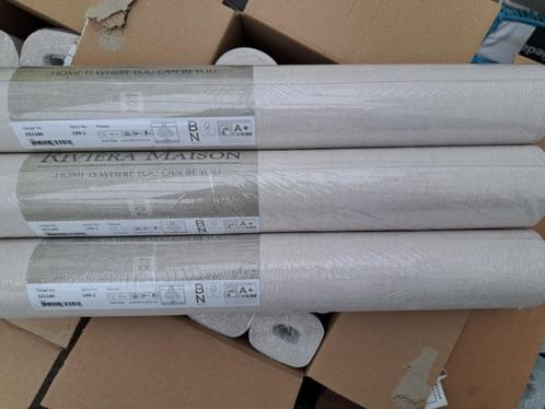 LINNENLOOK BEHANG grijs, crème, taupe - Anvers Linen 221160, Huis en Inrichting, Stoffering | Behang, Beige, Grijs, minder dan 10 m²