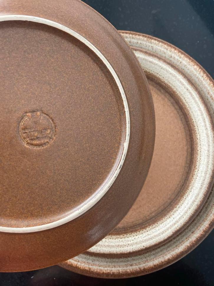 Vintage Gerzit Aardewerk Borden - Duits Design, Huis en Inrichting, Keuken | Servies, Zo goed als nieuw, Bord(en), Overige stijlen