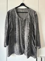 Open End grijs linnen blouse met plisee en kant maat 50, Verzenden, Blouse of Tuniek, Open End, Zo goed als nieuw