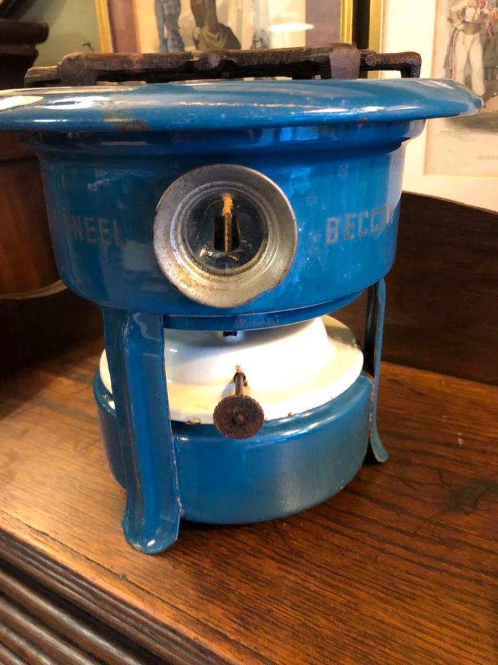 Origineel Beccon Petroleumstel - Petrol Blauw, Antiek en Kunst, Antiek | Emaille, Ophalen of Verzenden