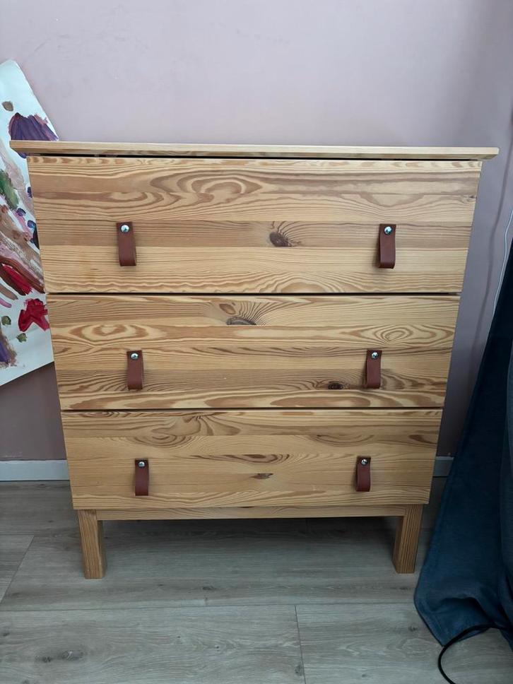 Houten ladekast, Huis en Inrichting, Kasten | Ladekasten, Zo goed als nieuw, Minder dan 100 cm, 50 tot 100 cm, 25 tot 50 cm, 3 of 4 laden