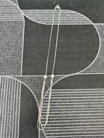 Verzilverde ketting met parel 46-50 cm vintage antiek, Ophalen of Verzenden, Zilver, Ketting