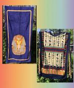 Badlaken Blauw Toetanchamon Strandponcho hiërogliefen, Ophalen of Verzenden, Nieuw, Blauw, Handdoek