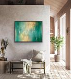 Abstract Schilderij Acryl Goud 70x90cm, Ophalen