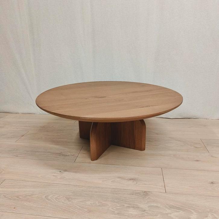 Massief Eiken Salontafel - Hazelnut - D88 x H35cm, Huis en Inrichting, Tafels | Salontafels, Nieuw, Minder dan 50 cm, 50 tot 100 cm