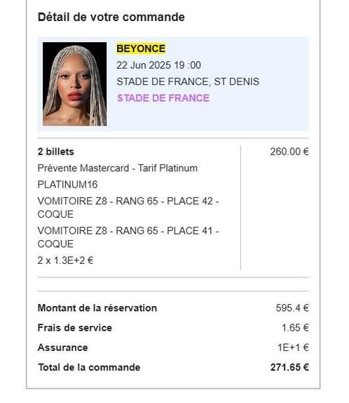Beyoncé Parijs 22 juni 2025 2 kaarten, Tickets en Kaartjes, Concerten | Pop, Twee personen, Juni