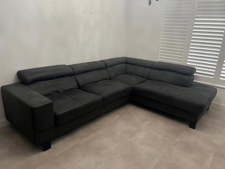 Hoekbankstel lederlook - Gebruikt, Huis en Inrichting, Banken | Bankstellen, Gebruikt, Hoekbank, Vierpersoons of meer, 250 tot 300 cm