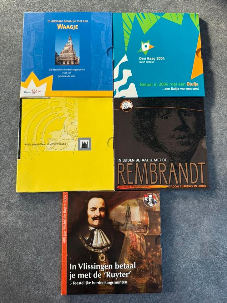 5 stedelijke muntensets met certificaten, genummerd, Postzegels en Munten, Munten | Europa | Euromunten, Overige waardes, Overige landen