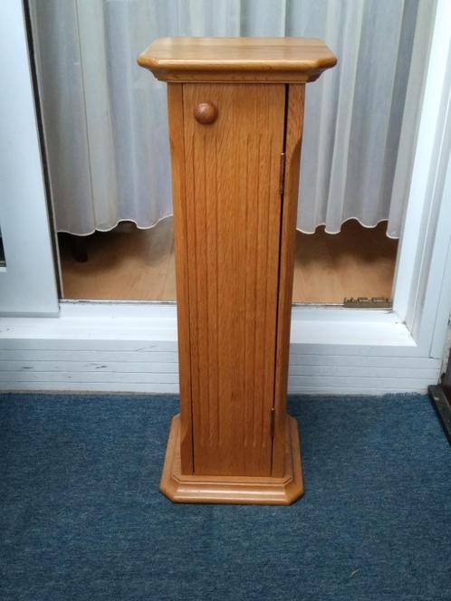 PLANTENZUIL (en CD-rek) massief eikenhout, hoog 70 cm, Huis en Inrichting, Woonaccessoires | Zuilen en Pilaren, Zo goed als nieuw