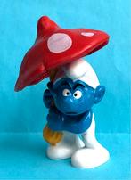 Smurf met paraplu / paddenstoel / smurfen., Poppetje, Figuurtje of Knuffel, Zo goed als nieuw, Verzenden