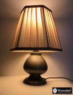 Brocante tafellamp tinnen lampvoet antiek / klassiek, Huis en Inrichting, Lampen | Tafellampen, Ophalen of Verzenden, Gebruikt