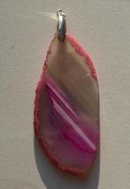 kettinghanger van 78x35mm agaat geode schijf, Ophalen of Verzenden, Nieuw, Overige kleuren, Steen of Mineraal