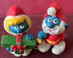 Kerst grote smurf en smurfin ca. 1960-1961., Verzamelen, Verzenden, Zo goed als nieuw, Grote Smurf, Overige typen
