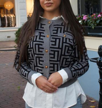 Grijze Cardigan met Patroon vrouw Nieuw! beschikbaar voor biedingen