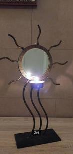 Waxinelichthouder (zonnebloem). Met spiegel. Prijs bieden., 25 tot 50 cm, Bruin, Ophalen of Verzenden, Zo goed als nieuw