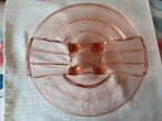 Vintage glas roze /rose serveer/ fruitschaal., Antiek en Kunst, Antiek | Glas en Kristal, Ophalen of Verzenden