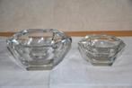 Twee gegoten kristallen asbakken, Ophalen of Verzenden